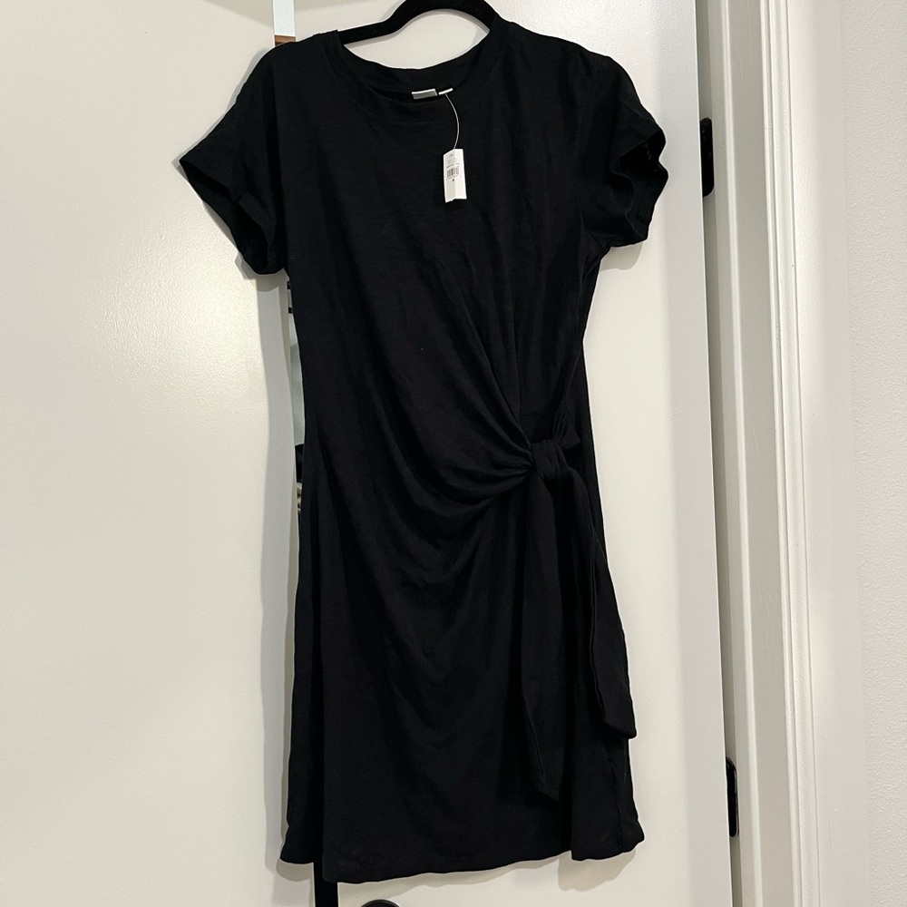 Black Knot-Front Dress